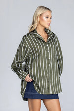 Blak Two Makes One Shirt - Forest With White Stripe