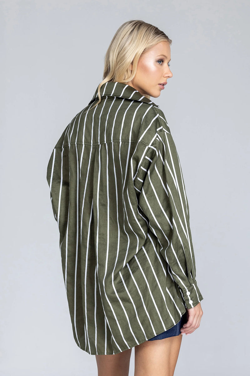 Blak Two Makes One Shirt - Forest With White Stripe