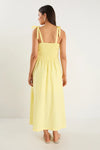 RE: Union Label Vacation Canary Yellow Strappy Shirred Midi Dress - Canary