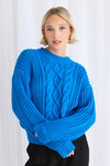 Stories be Told Wyatt Sky Blue Cable Knit Jumper