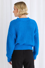 Stories be Told Wyatt Sky Blue Cable Knit Jumper