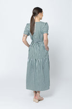 Leila + Luca Prediction S/S Maxi Dress - Forest Green Check