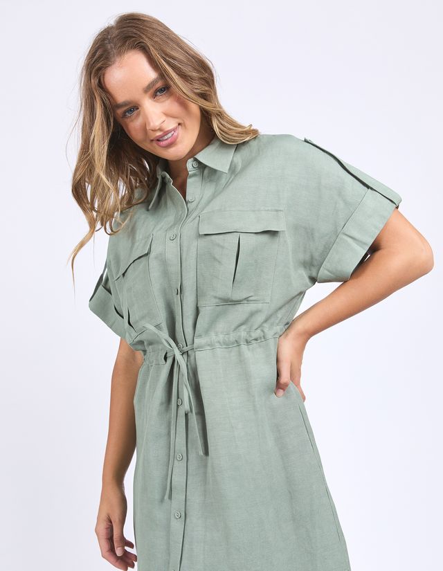 Foxwood Willow Shirt Dress - Iceberg Green