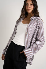 Stories Be Told You Got This Chocolate Stripe Oversized Shirt - Chocolate Stripe