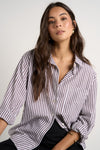 Stories Be Told You Got This Chocolate Stripe Oversized Shirt - Chocolate Stripe