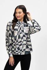 Seeking Lola Zoe Blouse - Pastel Geo
