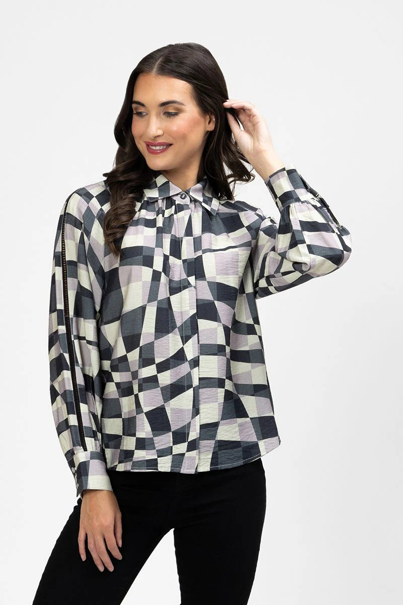 Seeking Lola Zoe Blouse - Pastel Geo