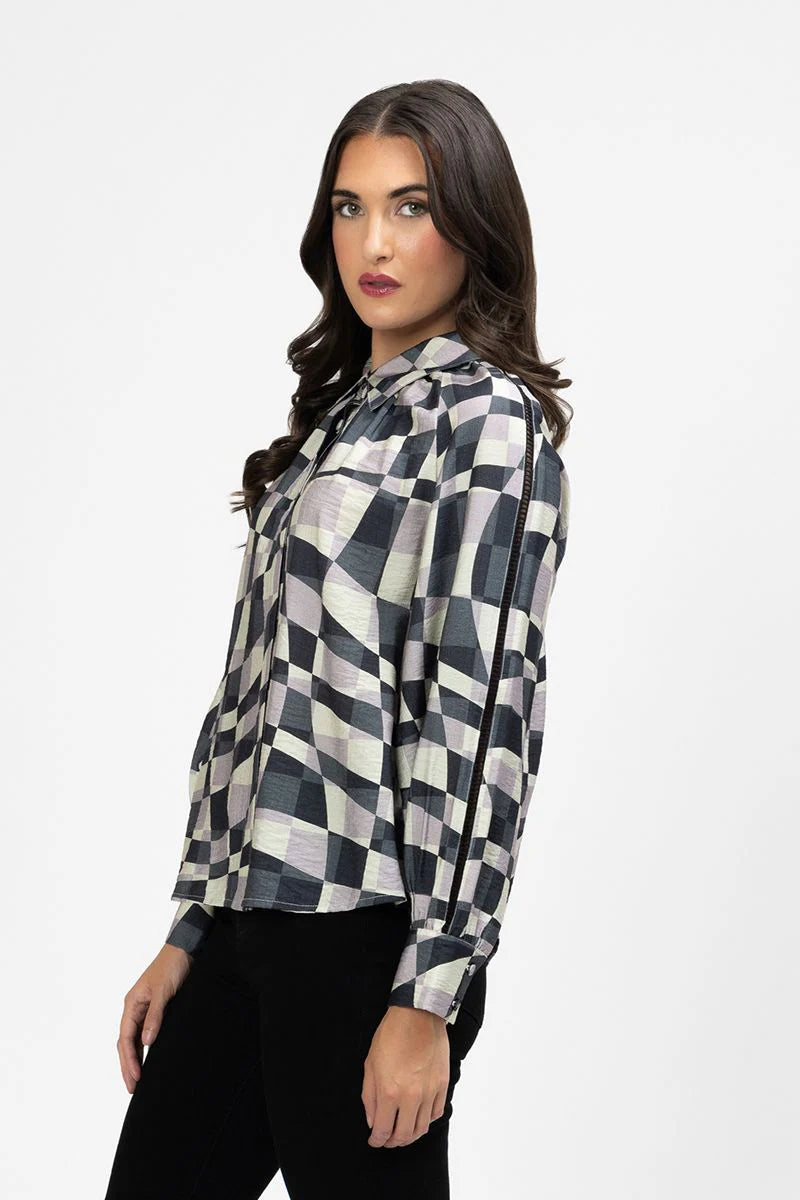 Seeking Lola Zoe Blouse - Pastel Geo