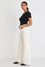 Among the Brave Zoey Ecru High Rise Wide Leg Pocket Jean