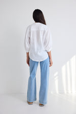 Among the Brave Zoey High Rise Wide Leg Pocket Jean - Light Blue