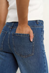 Among The Brave Zoey Marine Blue High Rise Wide Leg Pocket Jean - Marine Blue