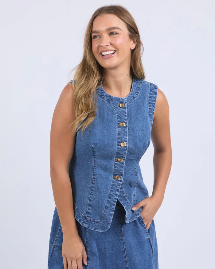 Foxood Abbott Vest - Mid Blue