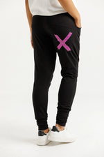 Home-Lee Apartment Pants - Black with Candy Stripe X