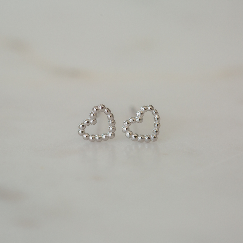 Sophie Dotty Love Stud Earrings - Silver
