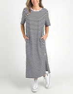 Elm - Merry Tee Dress Navy & White stripe