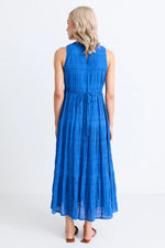 Ivy + Jack Florentena Cobalt Sleeveless Tiered Maxi Dress - Cobalt