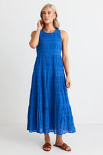 Ivy + Jack Florentena Cobalt Sleeveless Tiered Maxi Dress - Cobalt