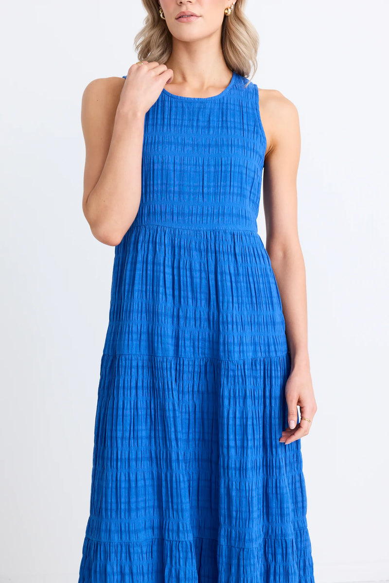 Ivy + Jack Florentena Cobalt Sleeveless Tiered Maxi Dress - Cobalt