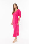 Leila + Luca Smart Dress- Hot Pink Linen