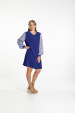 Home-Lee Ariana Dress - Cobalt with Secret Garden Sleeves