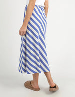 Elm Palermo Stripe Skirt - Royal Blue/Marshmallow Stripe