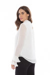 Seeking Lola Ruffle Top - White Dobby