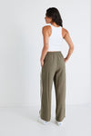 Stories Be Told Townie Stripe Side Tape Wide Leg Pant - Olive