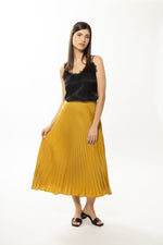 Leila + Luca Enticing Pleated Skirt - Silky Gold