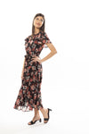 Leila + Luca Cruise Maxi Dress - Black Red Floral