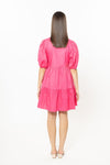 Billie the Label Reflective Mini Dress - Hot Pink Poplin