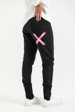 Home-Lee Apartment Pants - Black with Pink Stripe (Winter Weight)