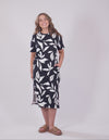 Elm Mimosa Tee Dress - Black Yardage Print