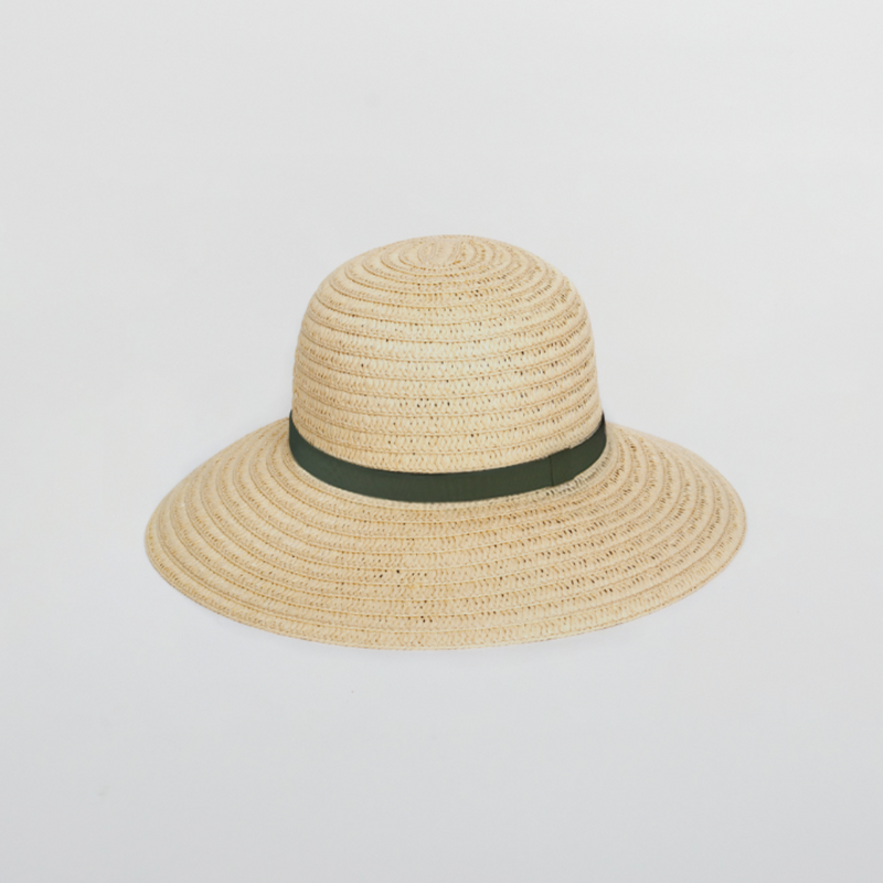 Sophie So Shady Ribbon Hat - Ivory with Forest
