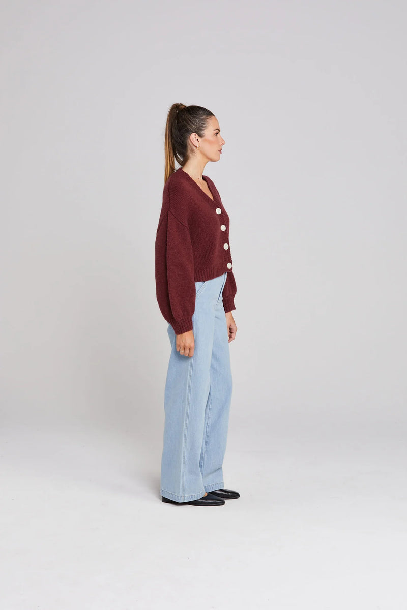 Thing Thing Huddle Cardigan - Winter Rouge
