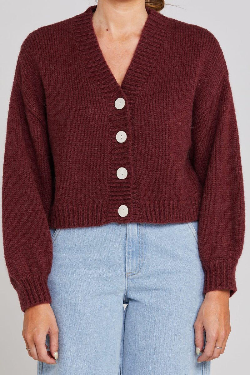 Thing Thing Huddle Cardigan - Winter Rouge