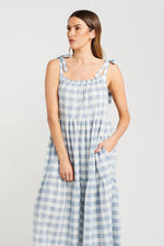 Thing Thing Tie Up Ziggy Dress - Marine Check