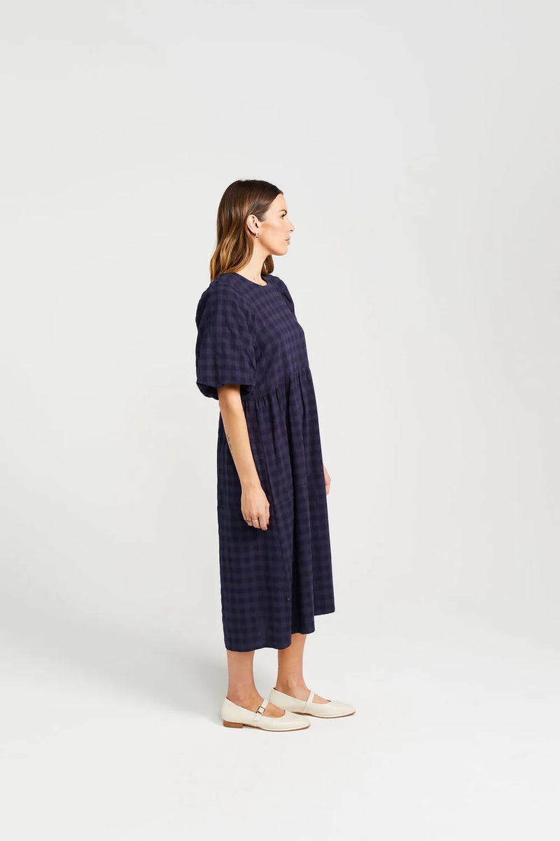 Thing Thing Lucinda Dress - Navy Check