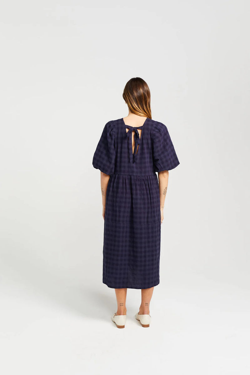 Thing Thing Lucinda Dress - Navy Check