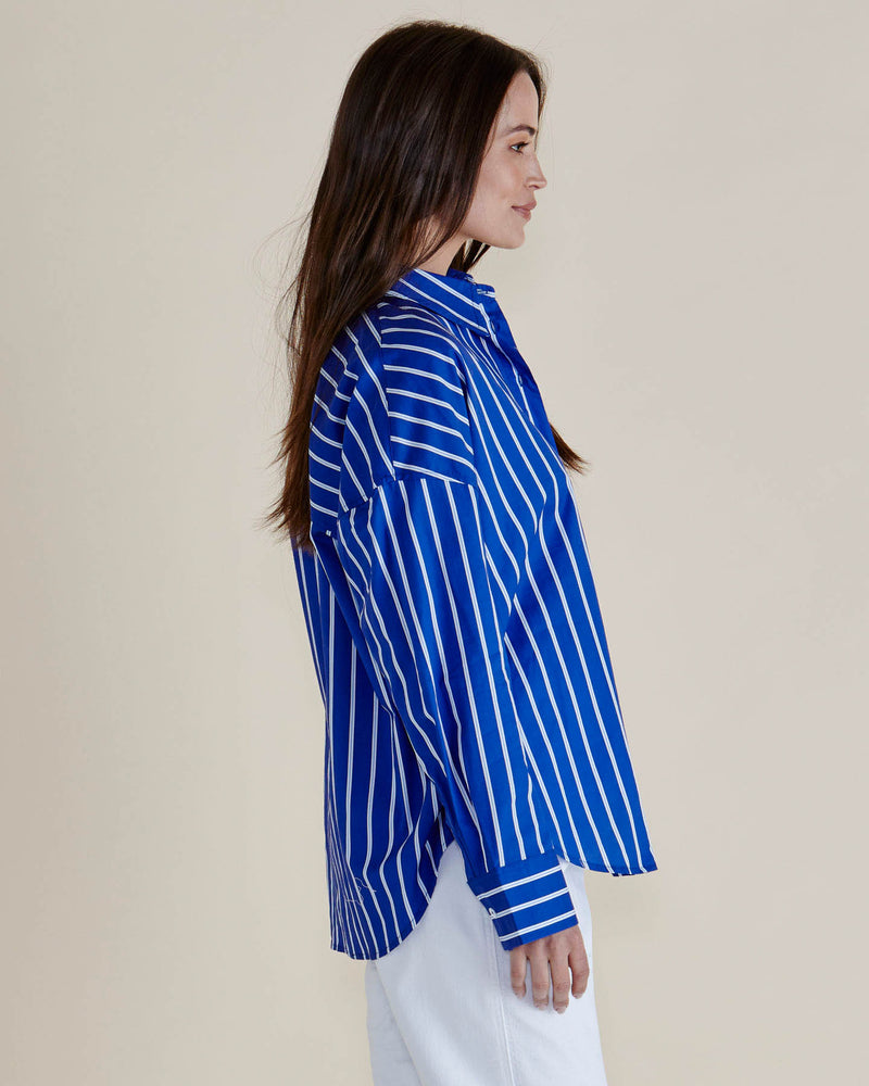 Betty Basics Regatta Blue Stripe Shirt - Blue Stripe