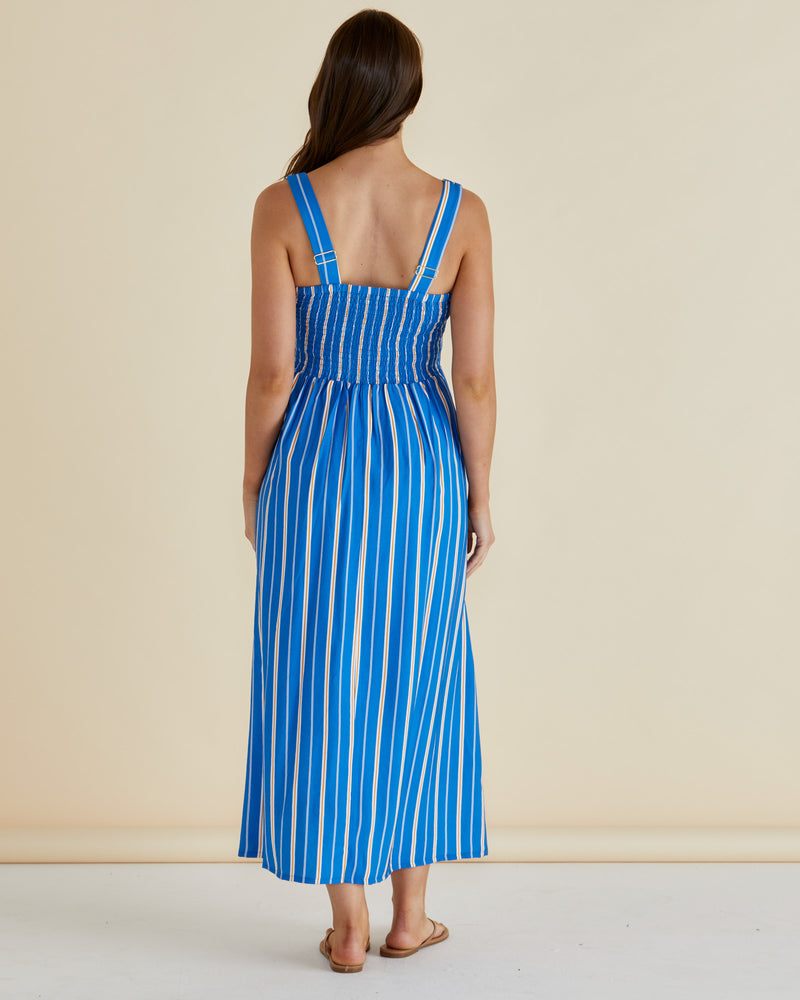 Betty Basics Tegan Midi Dress -Blue Stripe