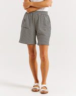 Betty Basics Harvard Short - Cream & Black Stripe