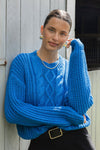 Stories be Told Wyatt Sky Blue Cable Knit Jumper