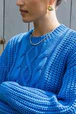 Stories be Told Wyatt Sky Blue Cable Knit Jumper