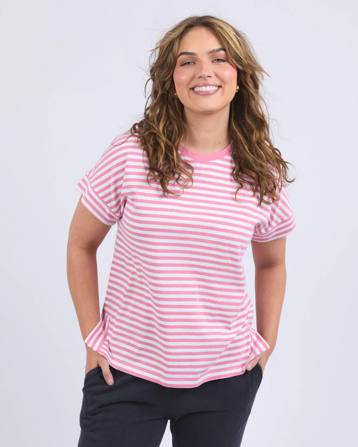 Elm Yara Stripe Tee - Chateau Rose