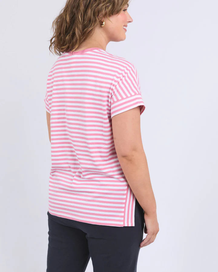 Elm Yara Stripe Tee - Chateau Rose