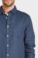 The Academy Brand Hampton Linen Shirt  - Navy