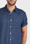 The Academy Brand Hampton Linen S/S Shirt - Navy