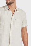 The Academy Brand Hampton Linen S/S Shirt - Oatmeal