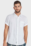 The Academy Brand Hampton Linen S/S Shirt - White