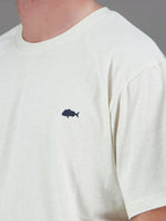Just Another Fisherman Stamp Tee - Oatmeal/Navy